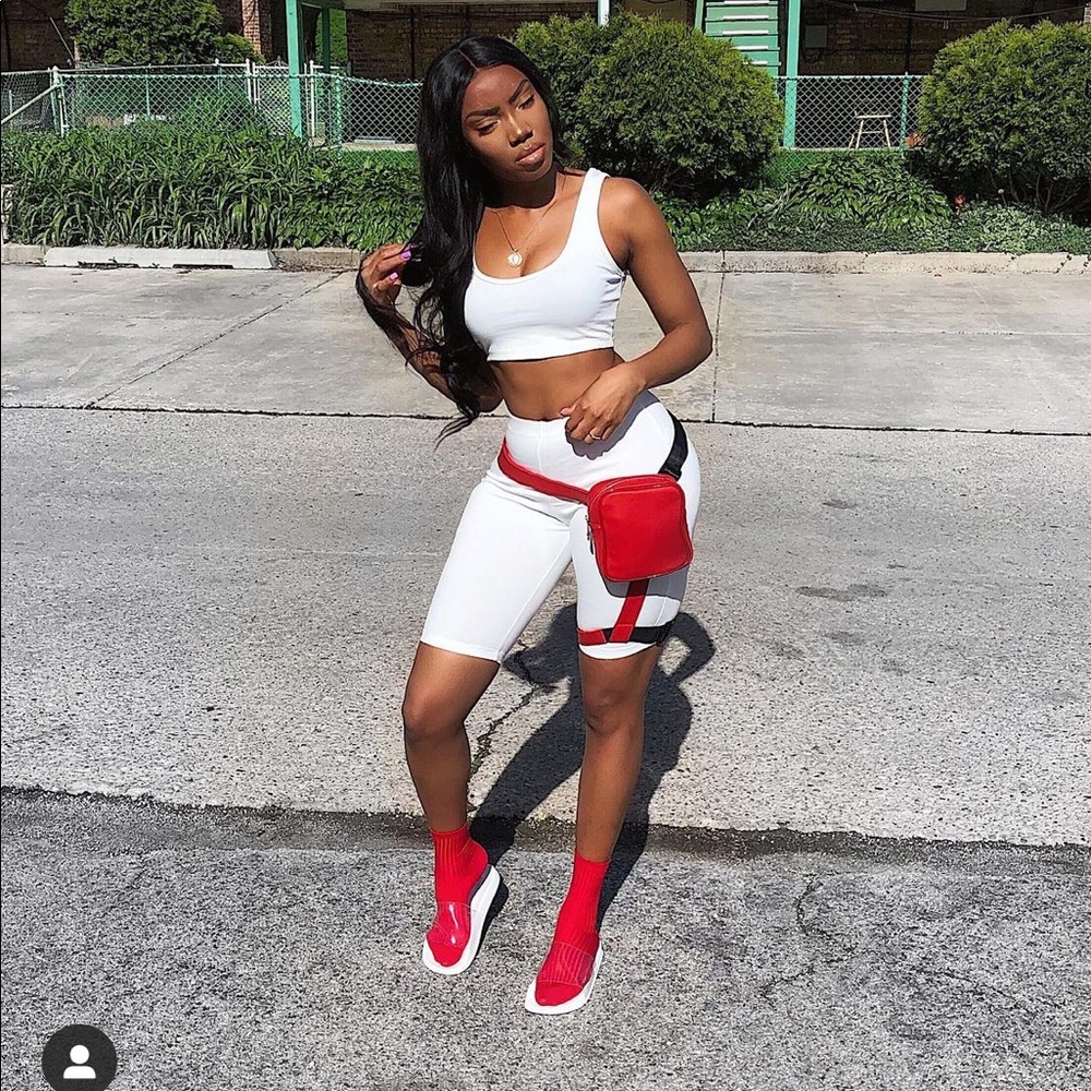 Black 2 piece FASHION NOVA crop top short set